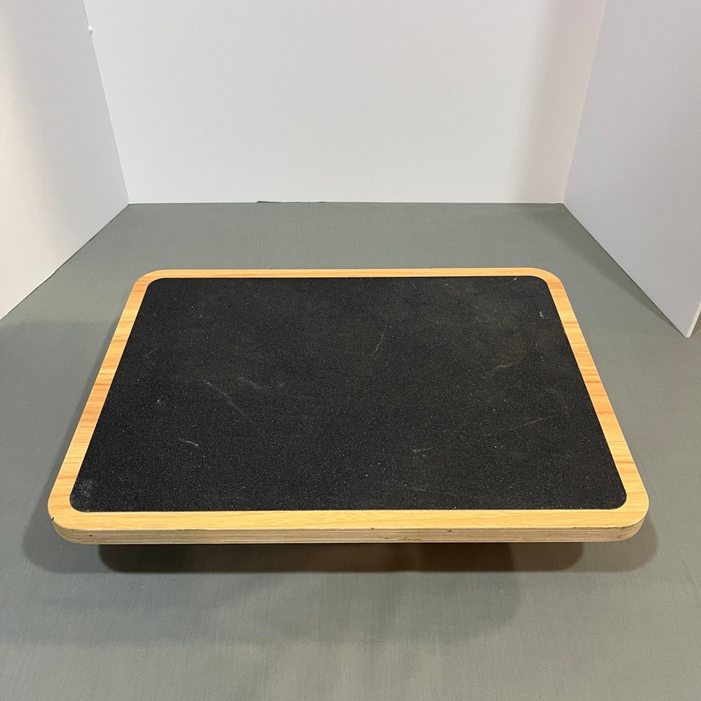 StrongTek Rocker Balance Board Natural Wood Black Non-Slip Exercise